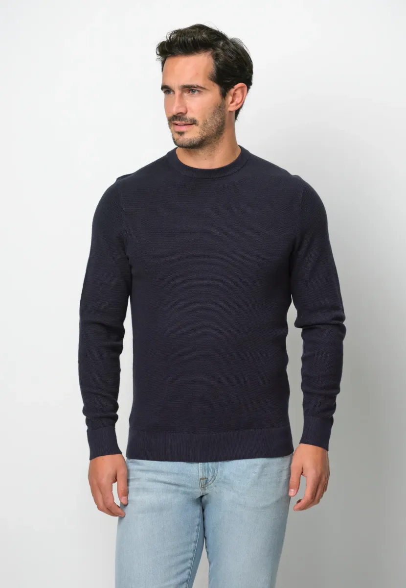 THE STRUCTURE BASIC CREW - Strickpullover - navy
