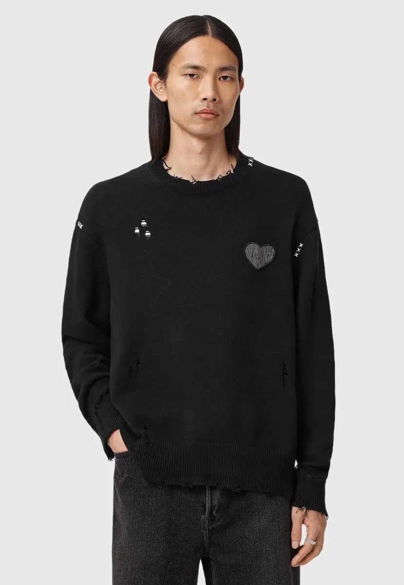 THEO CREW - Strickpullover - black