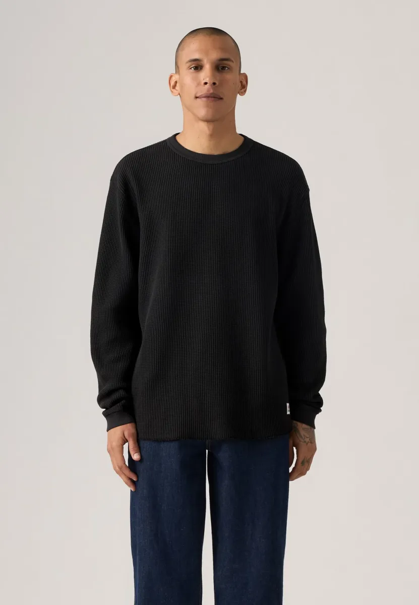 THERMAL TEE - Strickpullover - mineral black garment dye mineral black