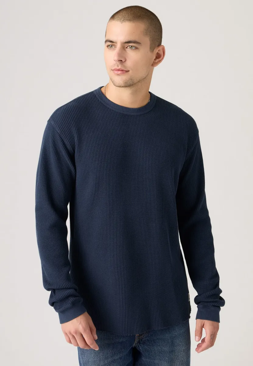 THERMAL TEE - Strickpullover - navy blazer garment dye a navy blazer