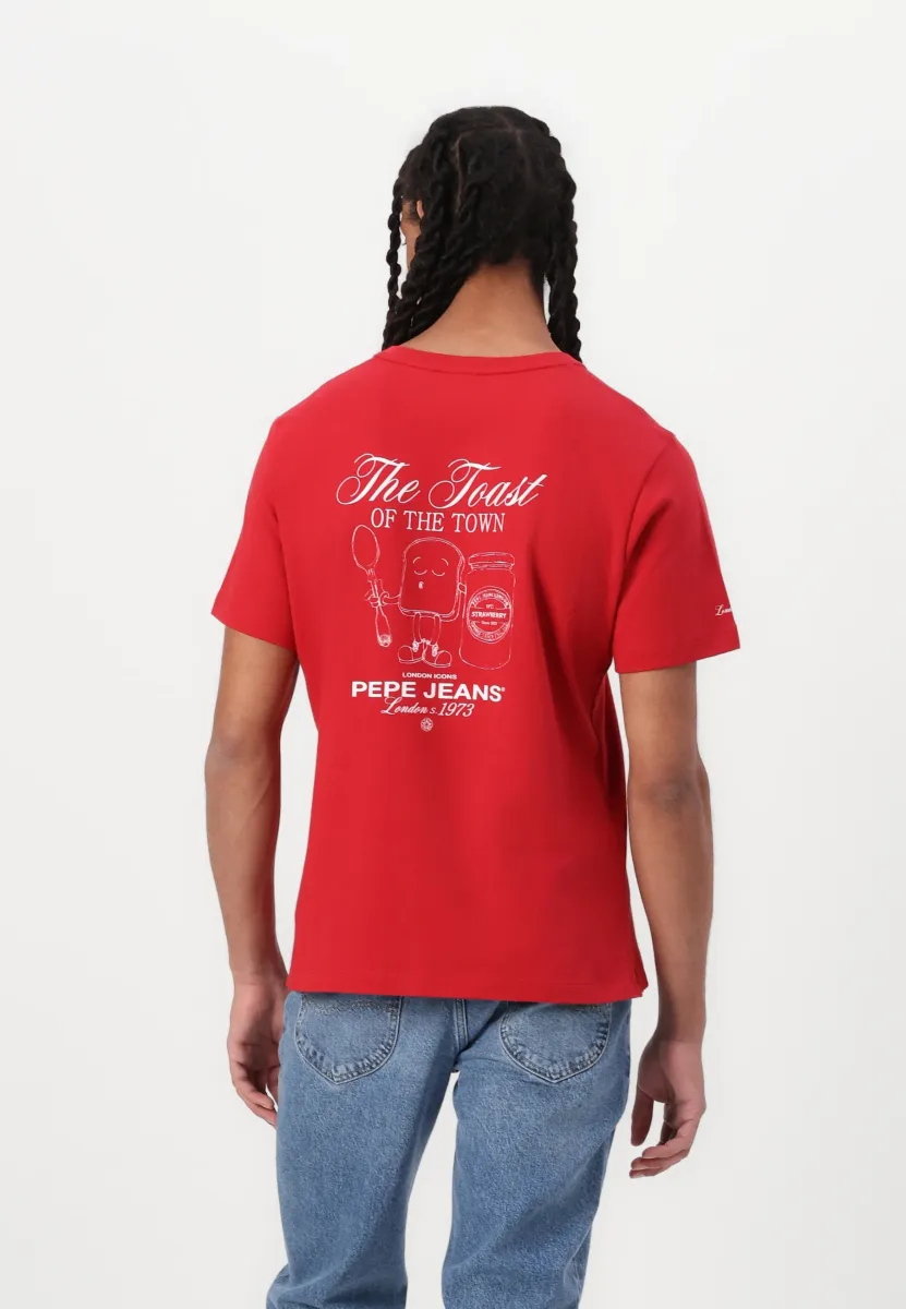 THIAGO TEE - T-Shirt print - rugby red