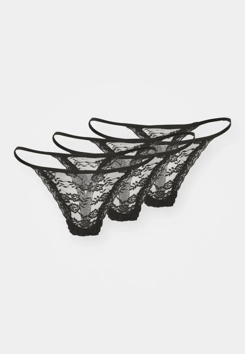 THONG JENNIE 3 PACK - String - black