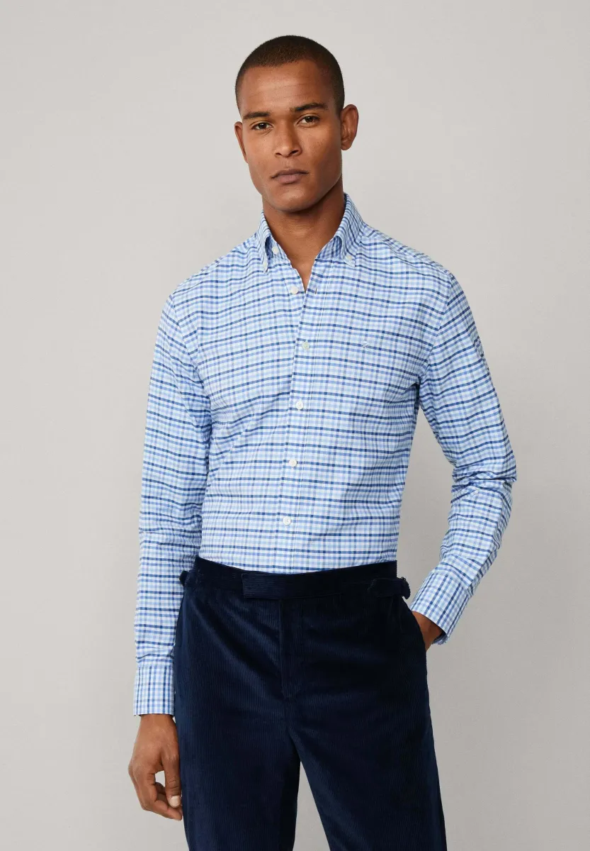 THREE GINGHAM - Hemd - sky blue