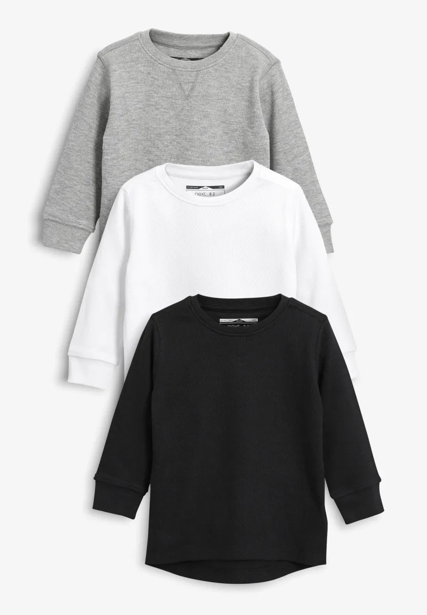 THREE PACK - Langarmshirt - black