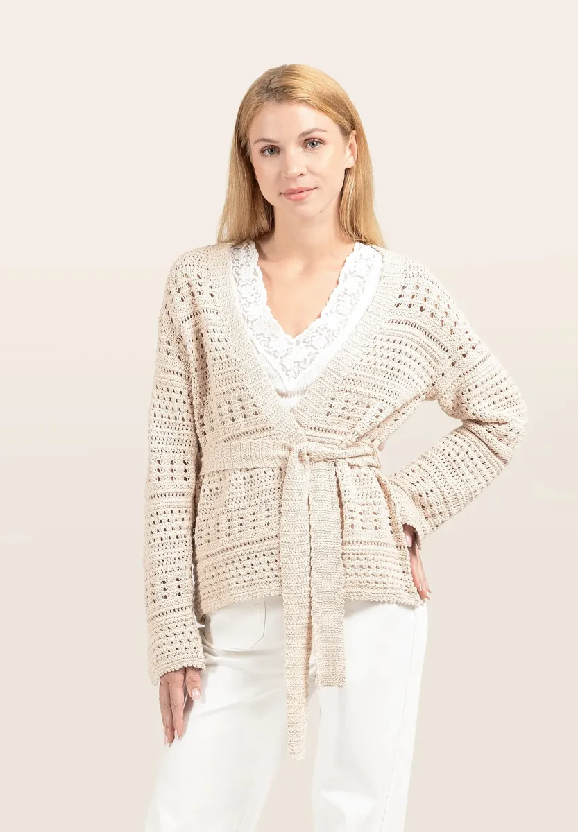 TIE ME - Strickjacke - porcelain