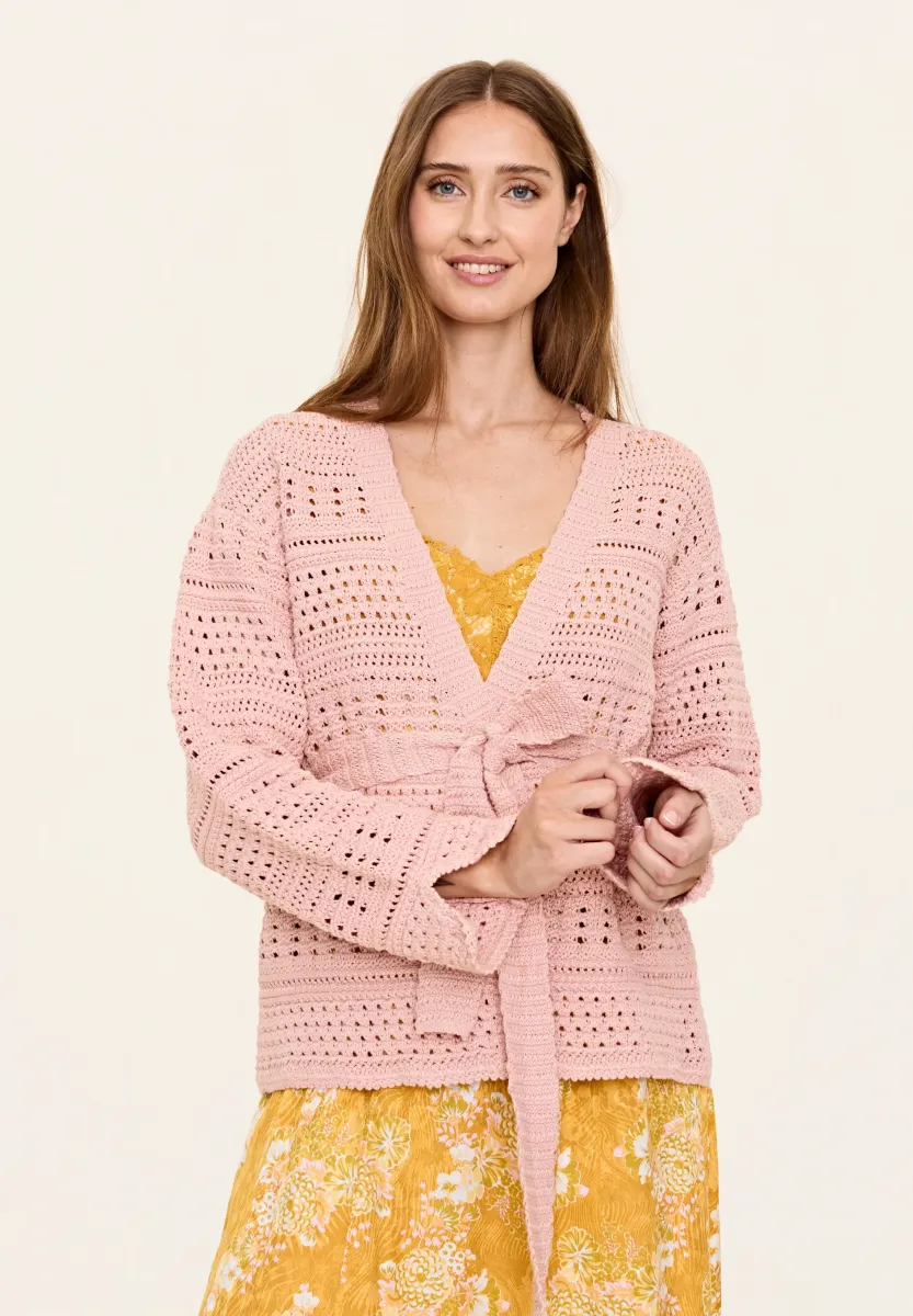 TIE ME  - Strickjacke - smoke rose