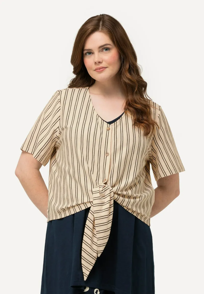 TIE-WAIST SHORT SLEEVE - Bluse - popcorn