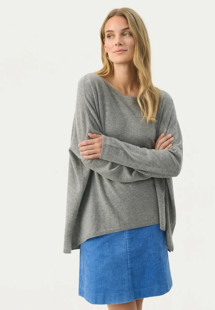 TILA - Strickpullover - medium grey melange