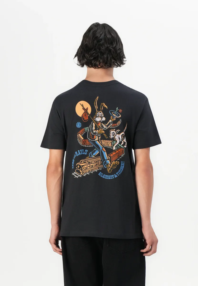 TIMBER ON TRACK - T-Shirt print - tarmac