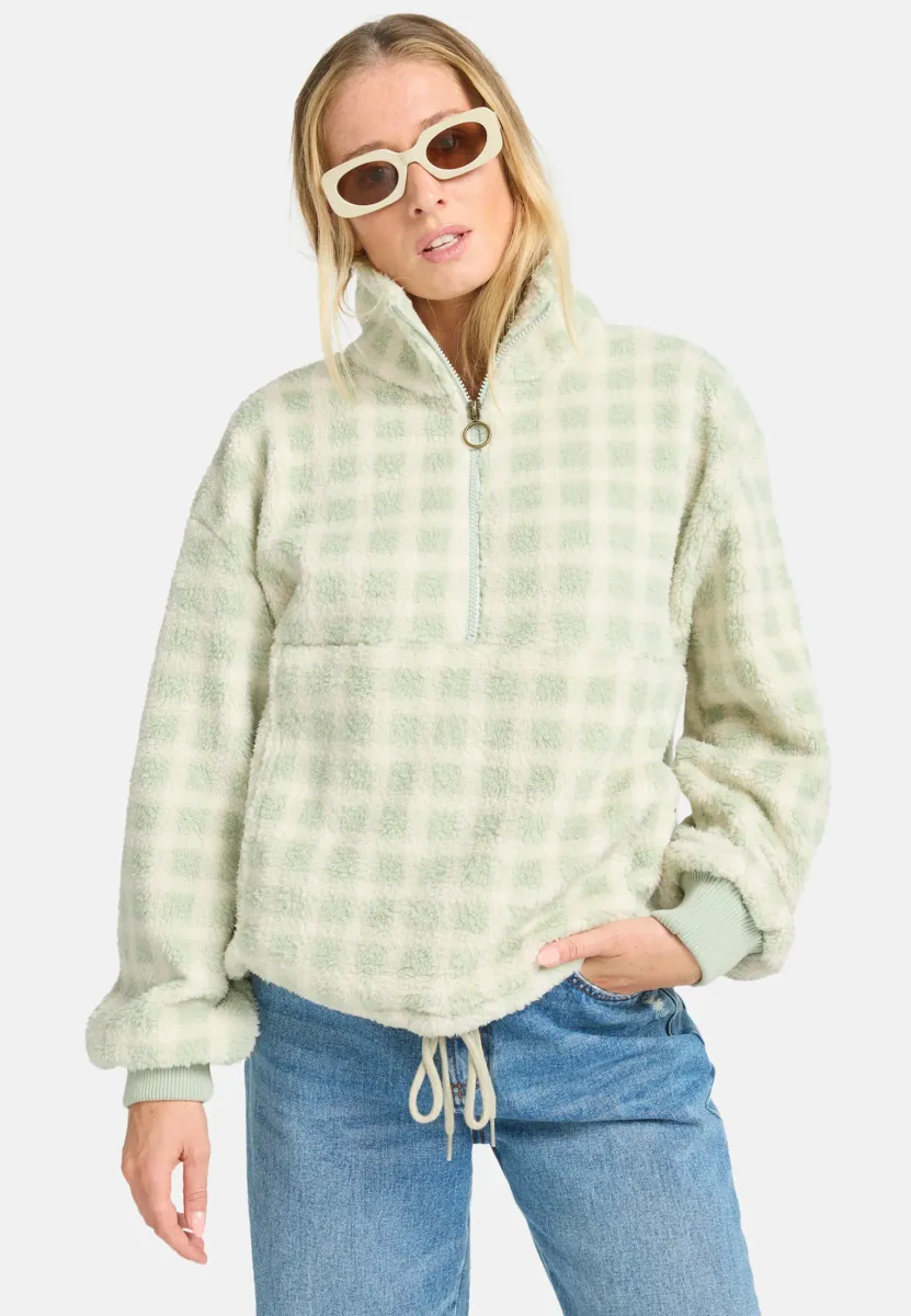 TIME OFF - Fleecepullover - green beige