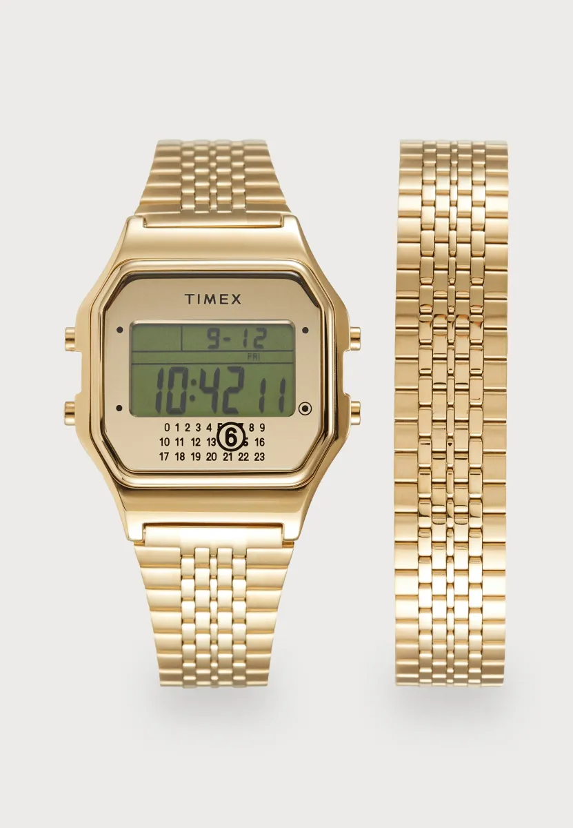 TIMEX X MM6 T80 GIFT SET EXTRA BRACELET UNISEX - Digitaluhr - gold-coloured