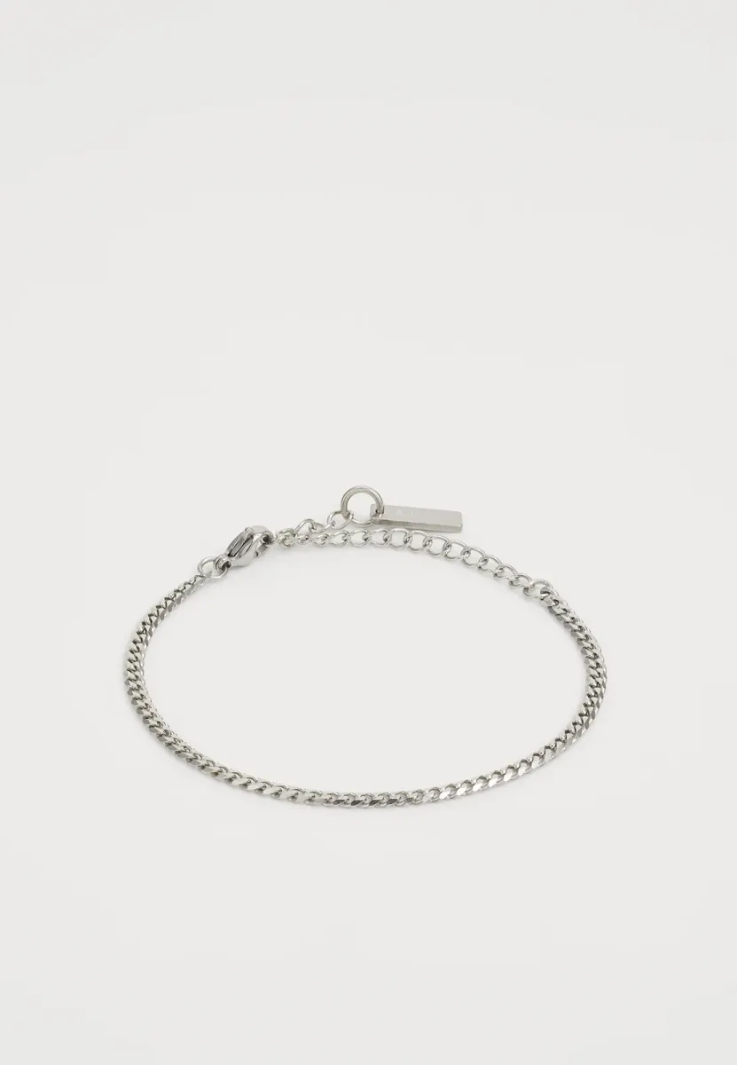 TINY CUBAN BRACELET UNISEX - Armband - silver-coloured
