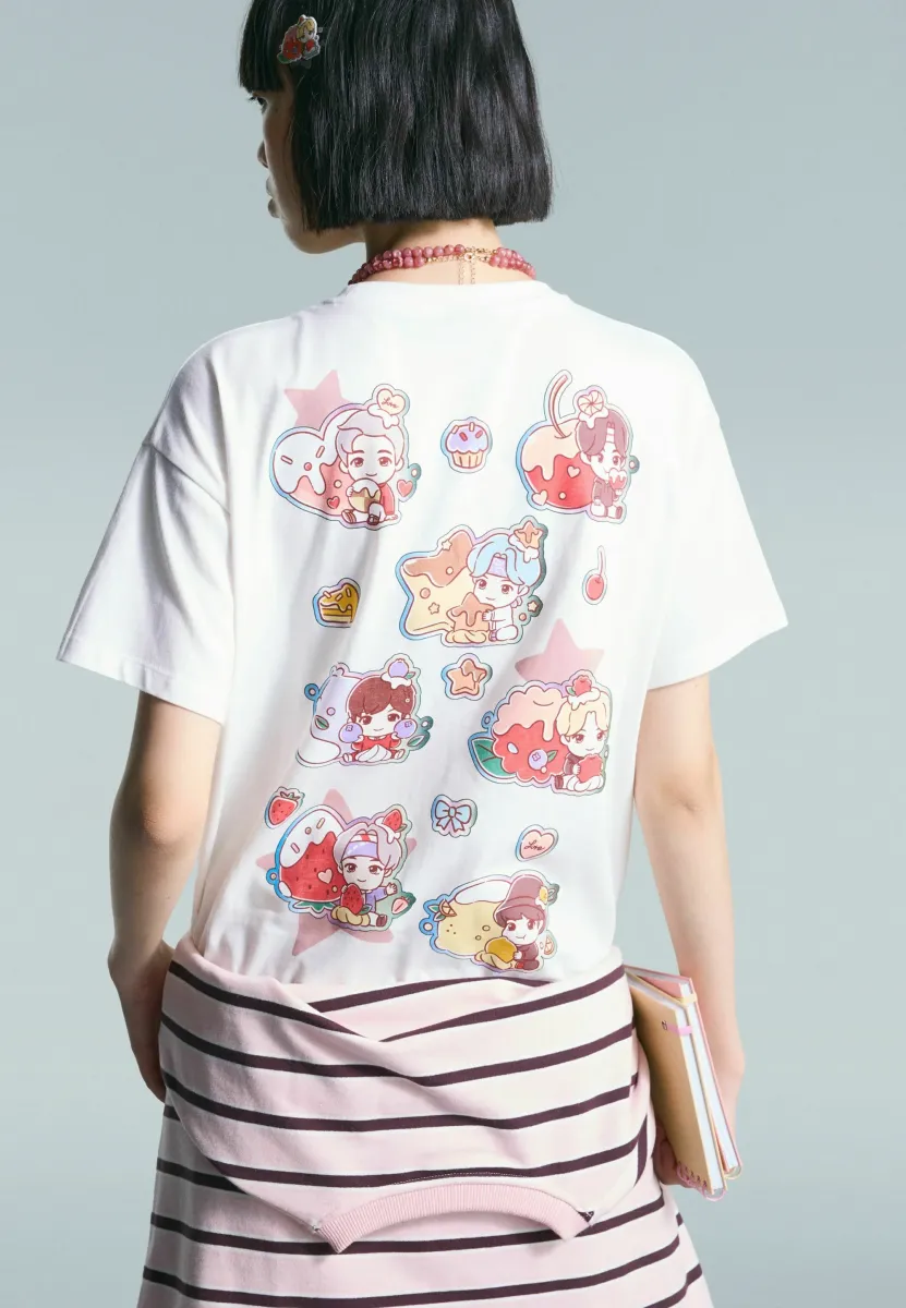 TINY TAN SHORT SLEEVE  - T-Shirt print - white