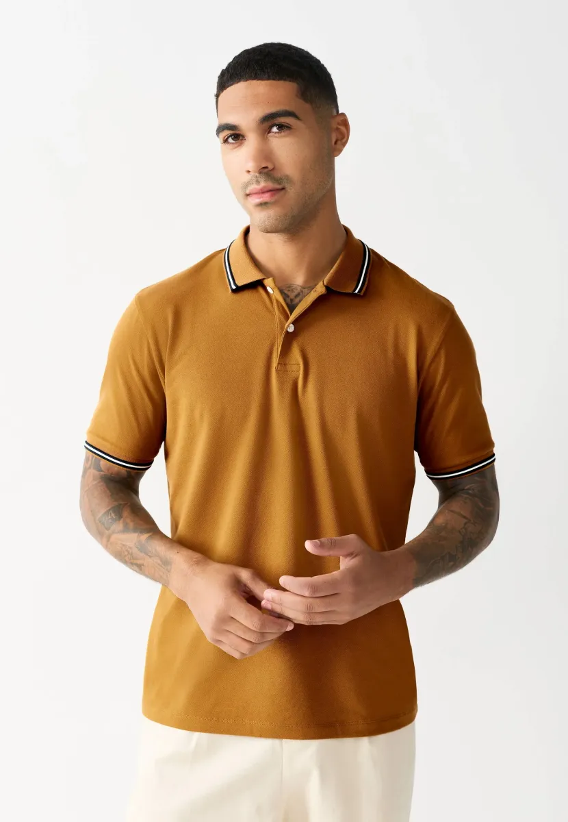 TIPPED REGULAR FIT - Poloshirt - ochre yellow