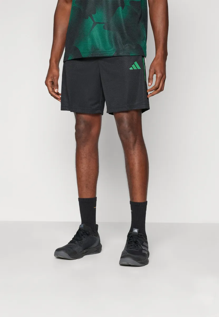 TIRO - Kurze Sporthose - black/blanch green/dark grey
