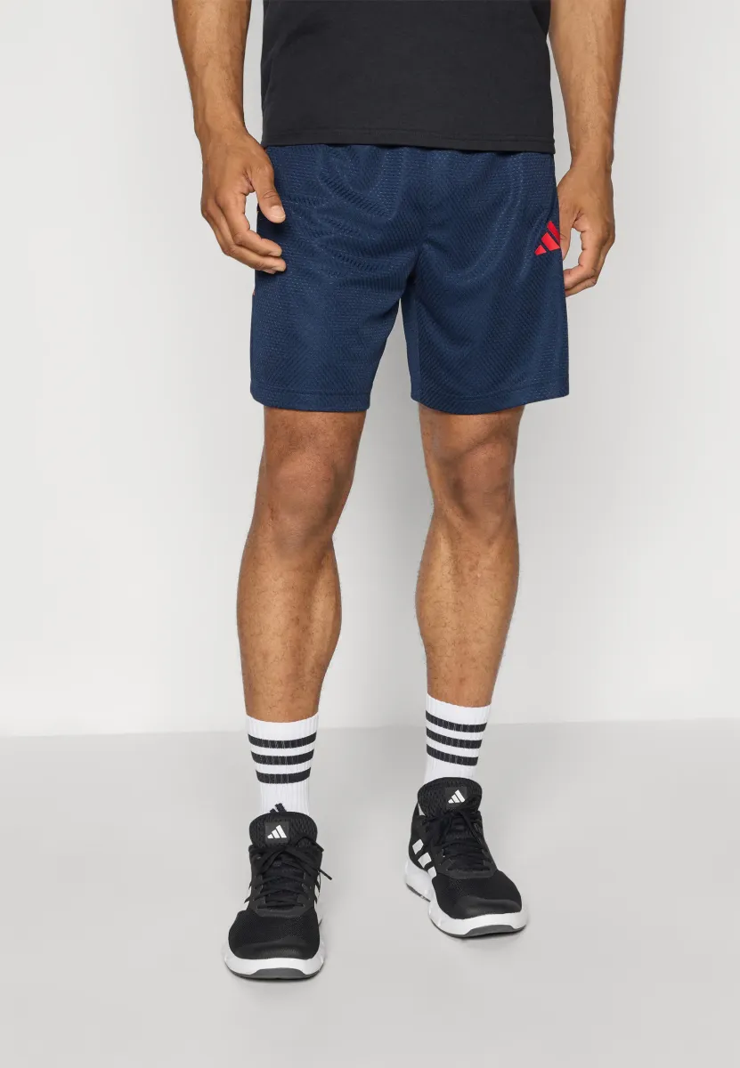 TIRO - Kurze Sporthose - collegiate navy/bright yellow/better scarlet