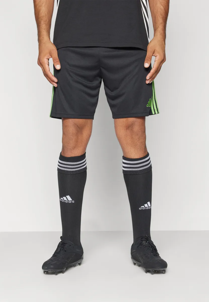 TIRO24 SHORT - Kurze Sporthose - black/semi lucid lime