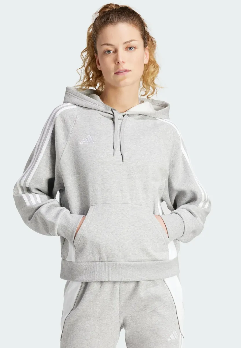 TIRO24 SWEAT HOODIE - Kapuzenpullover - medium grey heather white