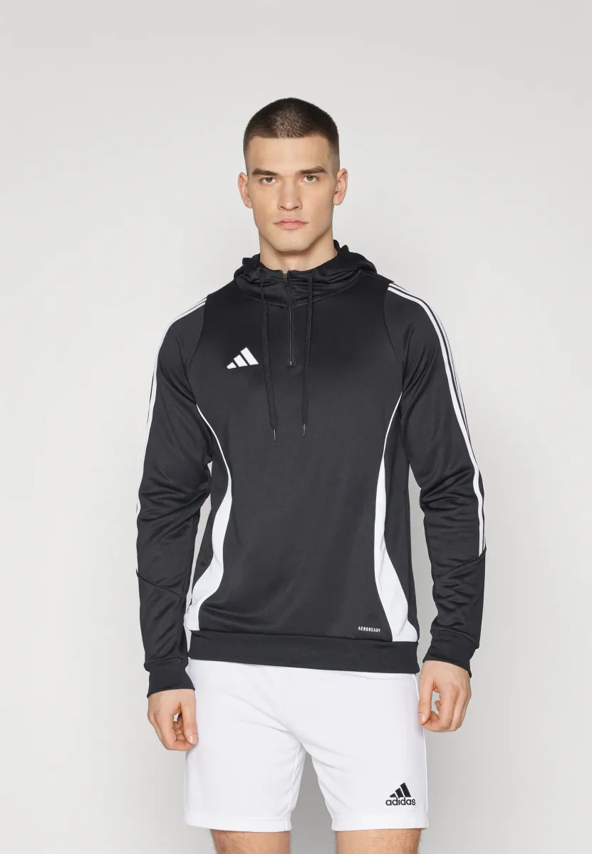 TIRO24 TRAINING HOODIE - Kapuzenpullover - black/white