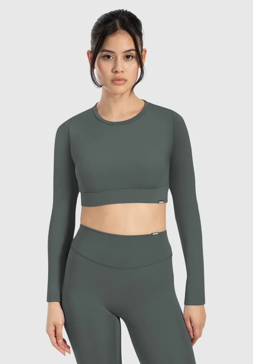 TISHA CROPPED & LABEL TAG - Langarmshirt - grün