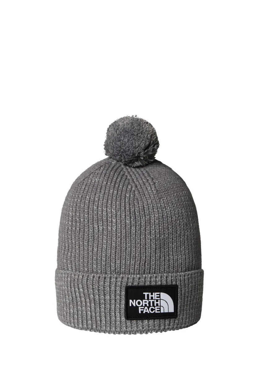 TNF LOGO BOX POM BEANIE - Mütze - tnf medium grey heather