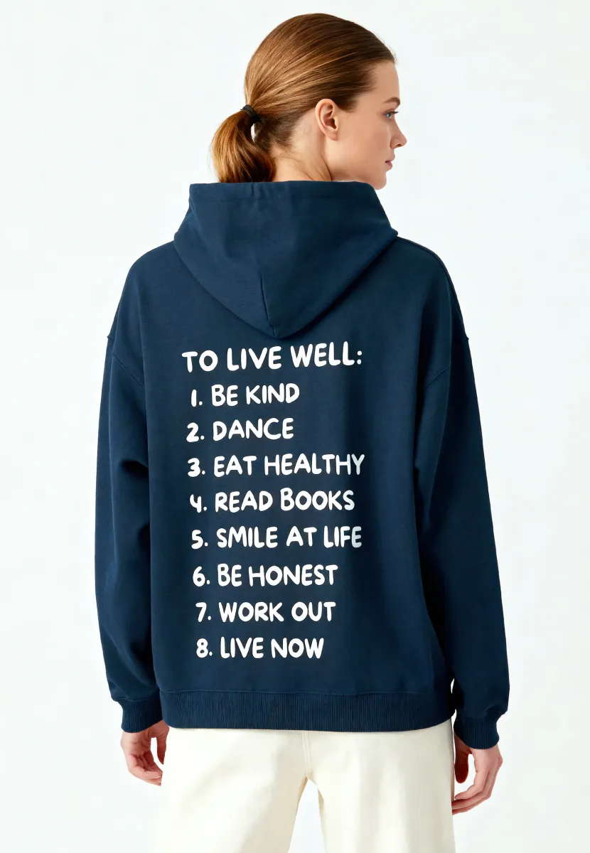 TO LIVE WELL UNISEX OVERSIZED HOODIE - Kapuzenpullover - dark blue