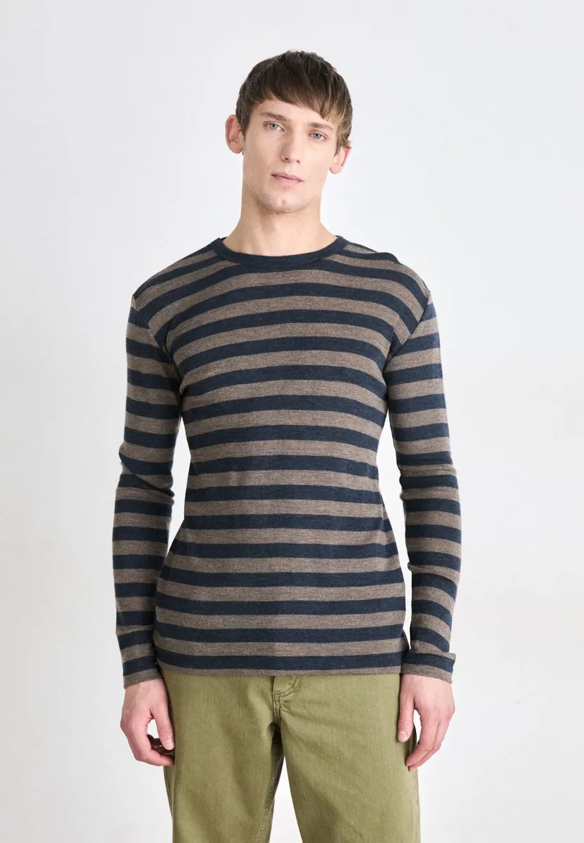TOBIAS  - Strickpullover - brown/navy