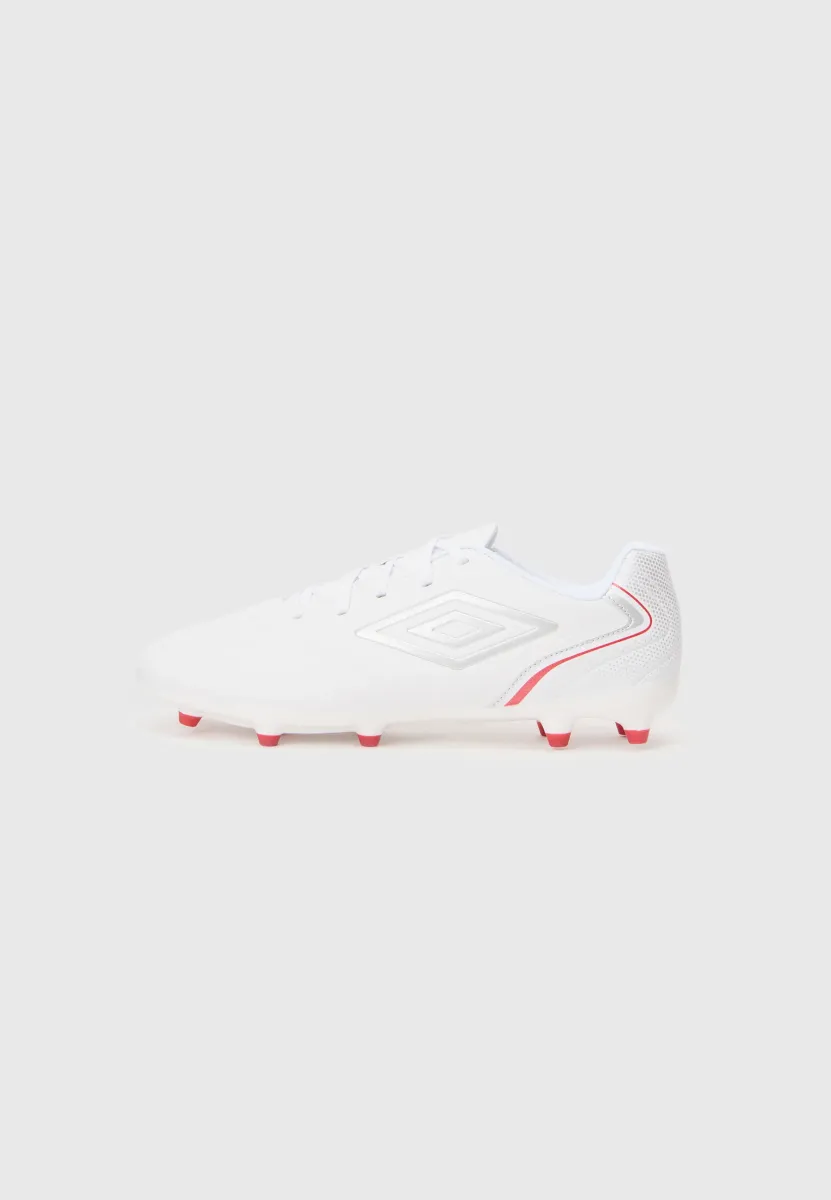 TOCCO V SQUAD - Fußballschuhe für festen Untergrund - white/silver-coloured/equestrian red