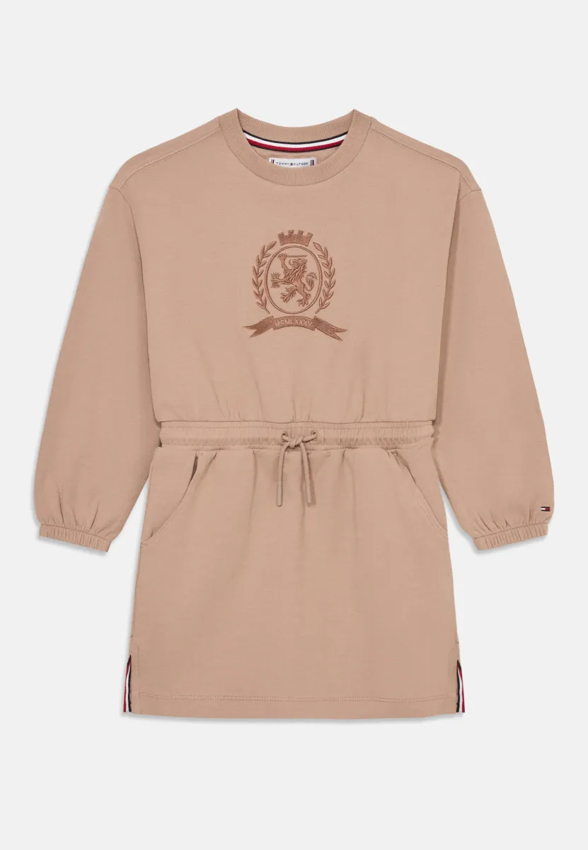 TONAL CREST DRESS - Strickkleid - malted milk