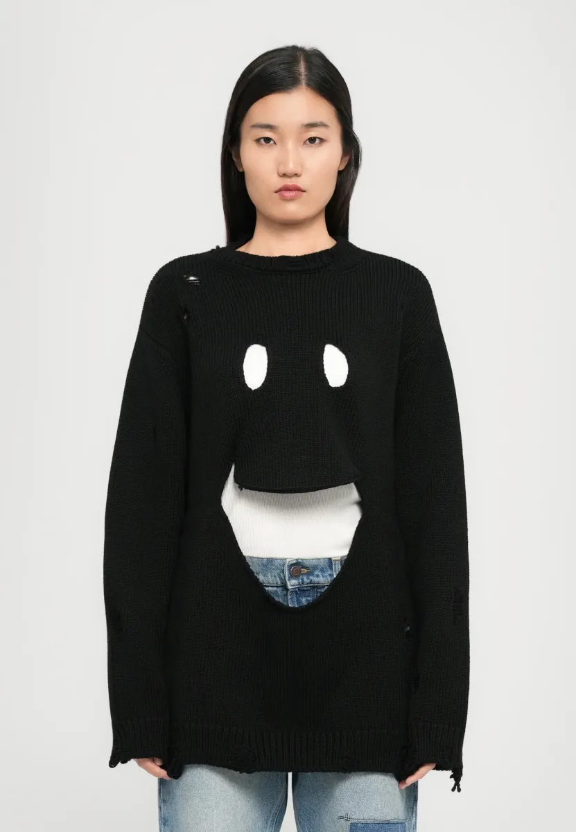 TOO HAUTE TO HANDLE CREW WITH CUT OUTS - Strickpullover - nero