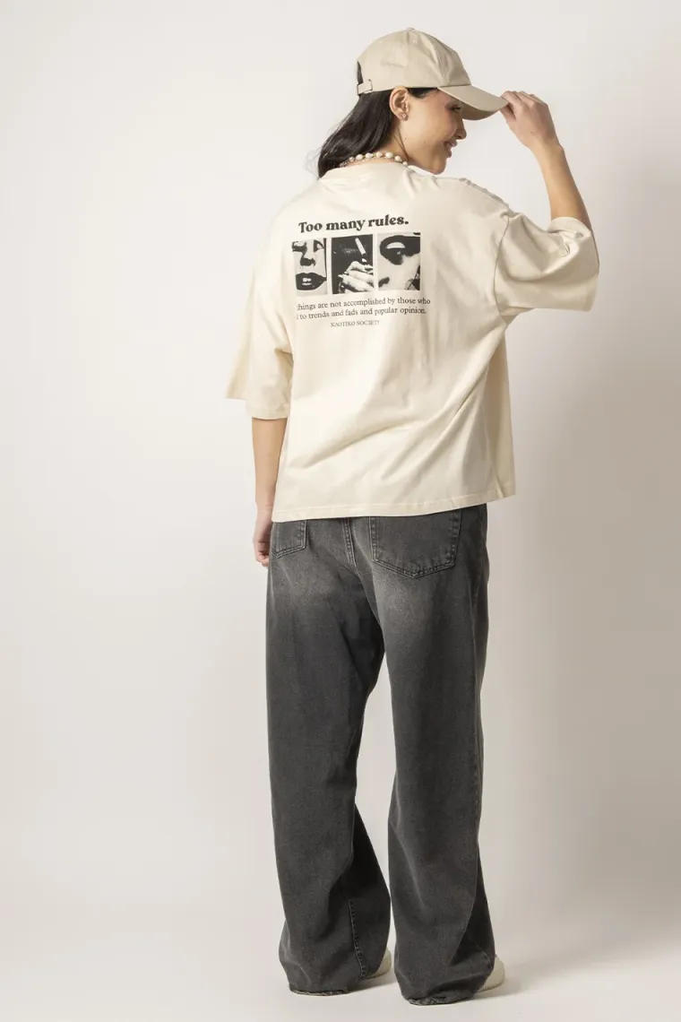 TOO MANY RULES UNISEX - T-Shirt print - stone