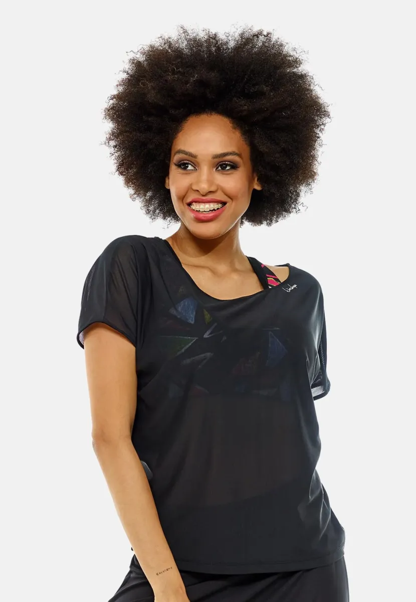 Top - black/mesh