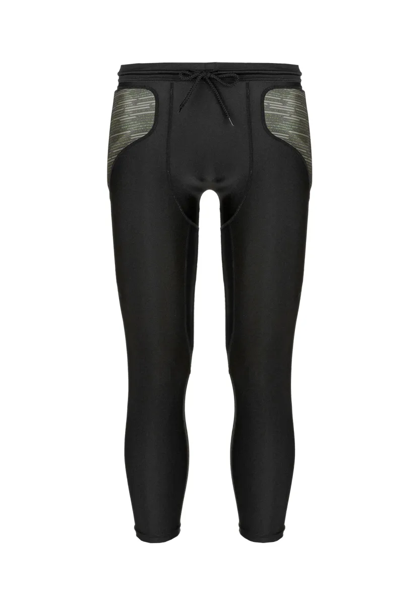 TORWART PADDED - 3/4 Sporthose - black   desert green