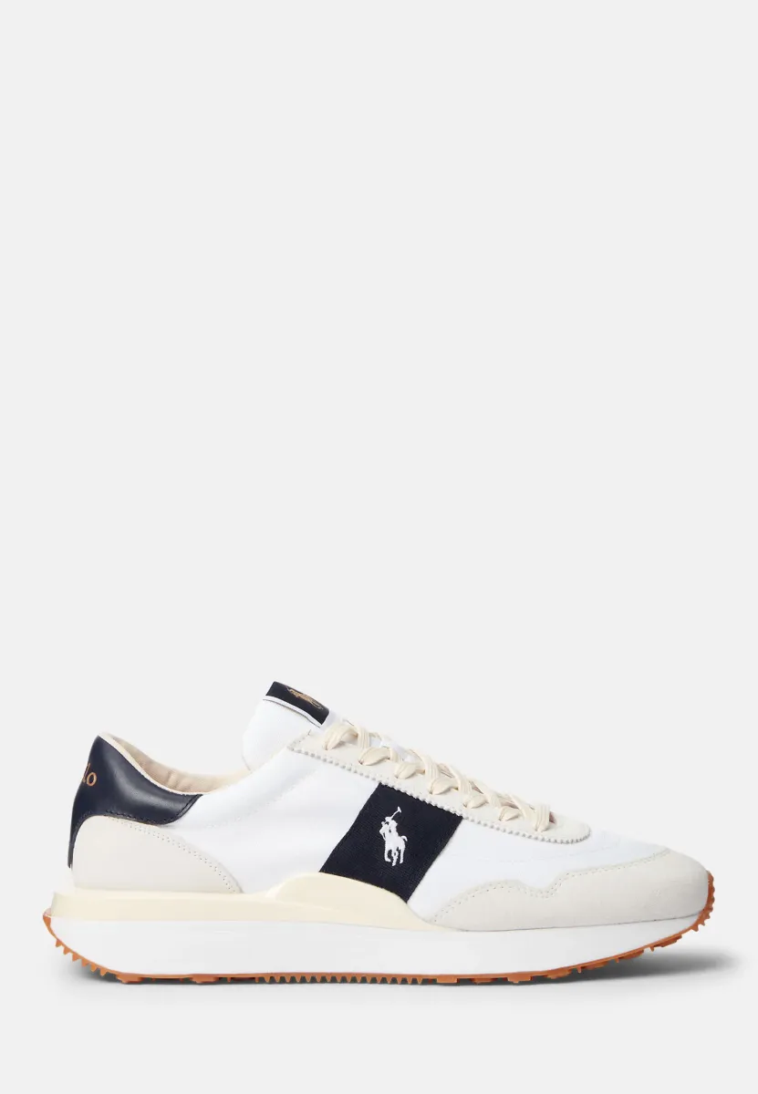 TRAIN 89 SUEDE AND OXFORD TRAINER - Sneaker low - white/newport navy