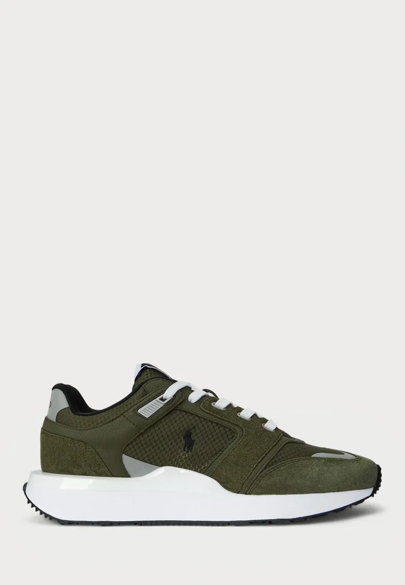 TRAIN 89 V2 SUEDE-PANELED SNEAKER - Sneaker low - new olive/white