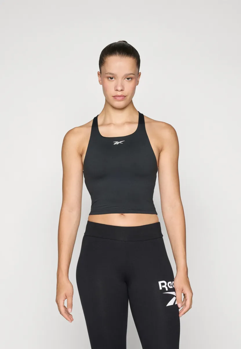TRAIN ASYMMETRICAL STRAP TANK - Top - black