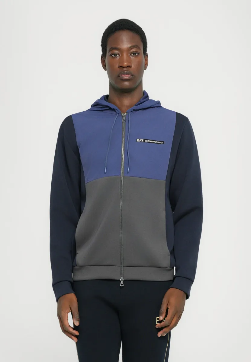 TRAIN ATHLETIC COLOUR BLOCK HOODIE - Kapuzenpullover - blue