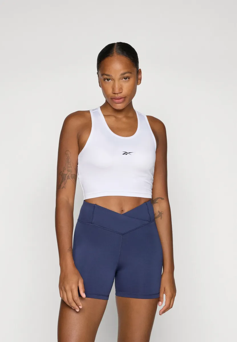 TRAIN CROPPED TANK - Top - white