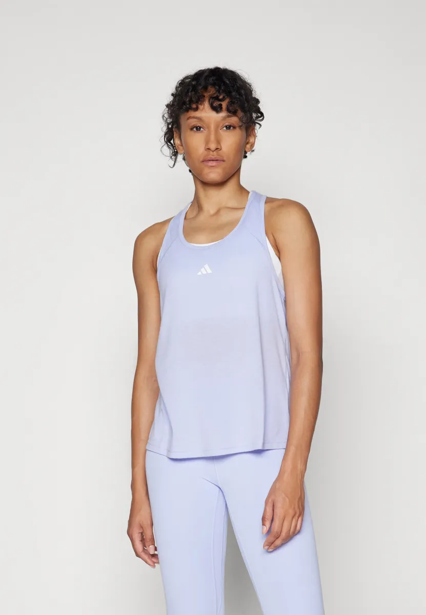 TRAIN ESSENTIALS MINIMAL BRANDING RACERBACK - Top - violet tone/white