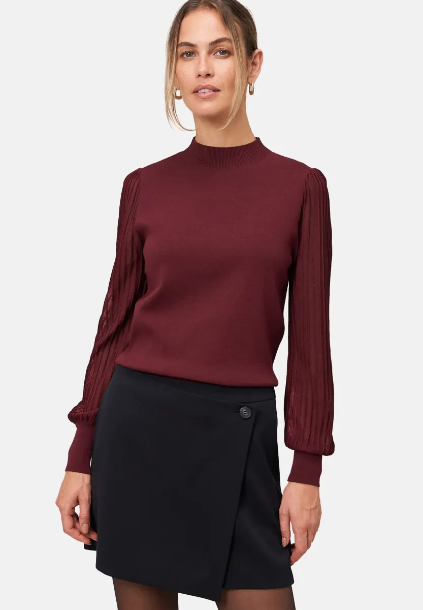 TRANSPARENTE ÄRMEL - Strickpullover - mystic berry
