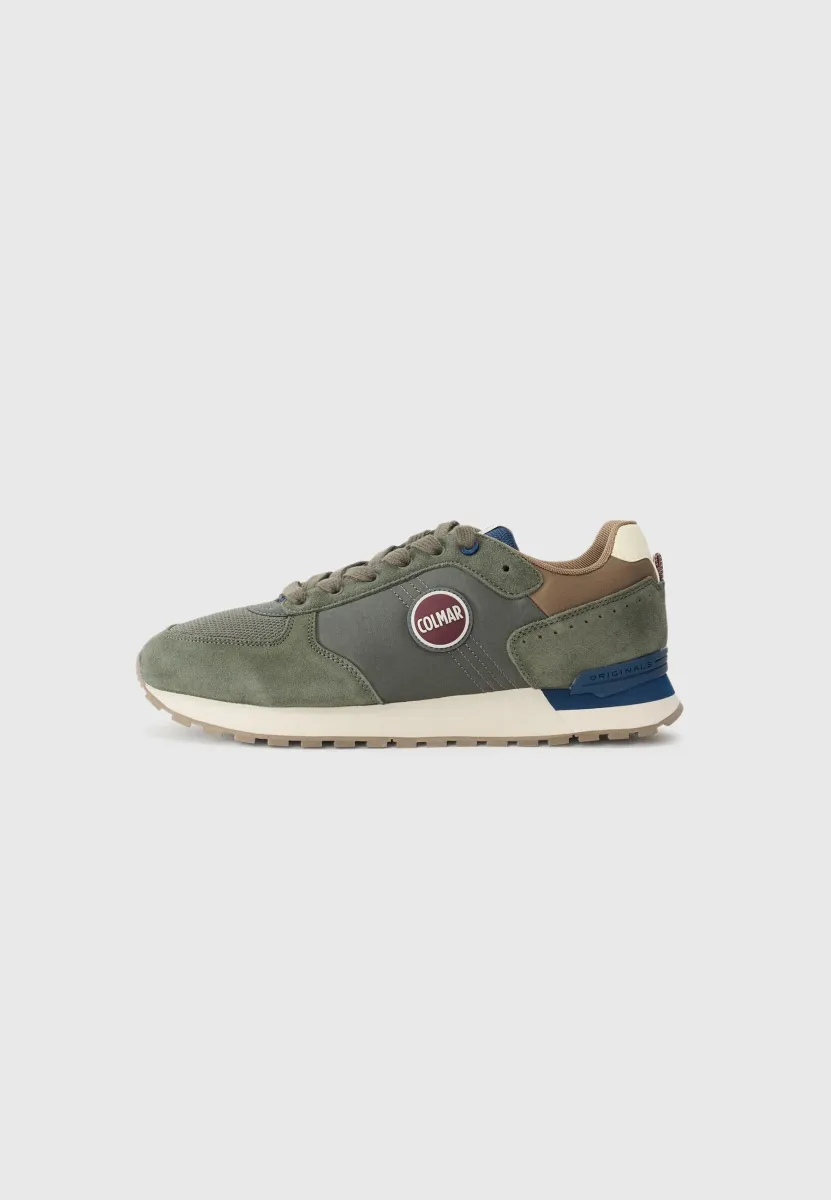 TRAVIS - Sneaker low - military green/dark denim/brown
