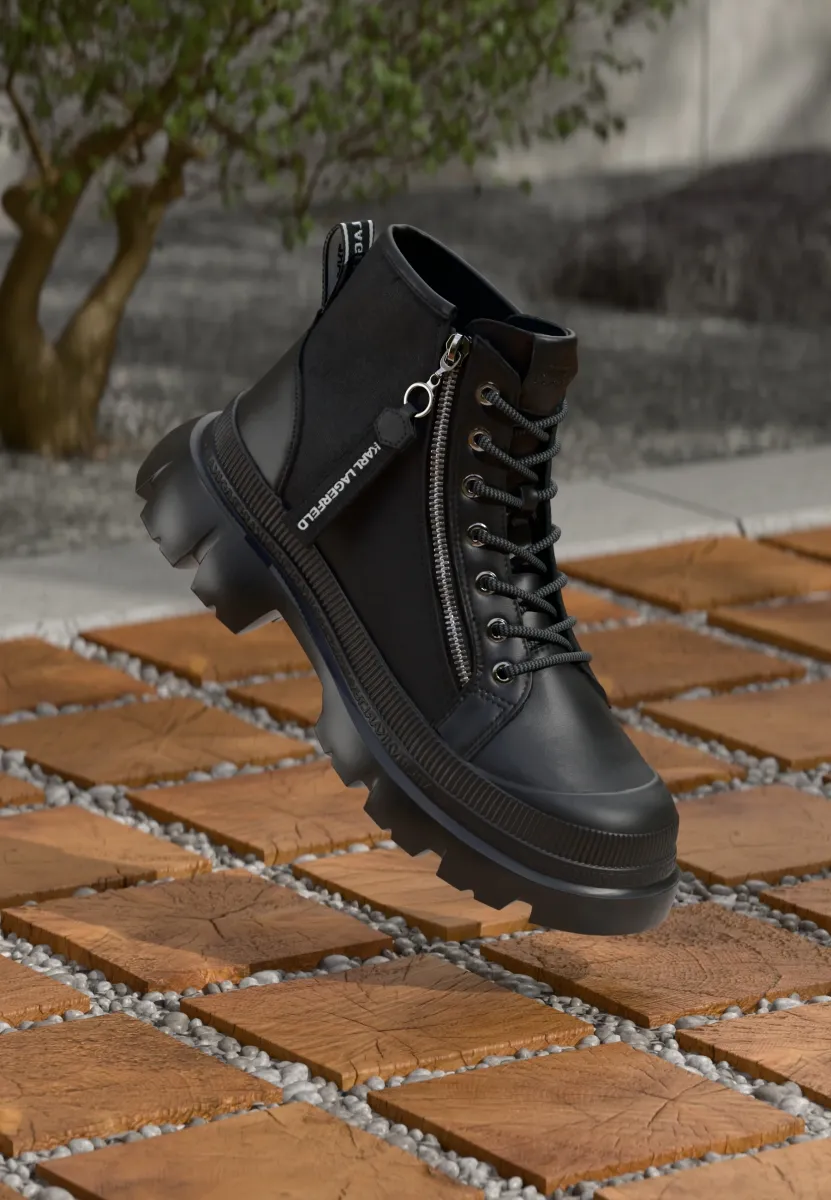 TREKKA MAX ZIP LO BOOT - Plateaustiefelette - black