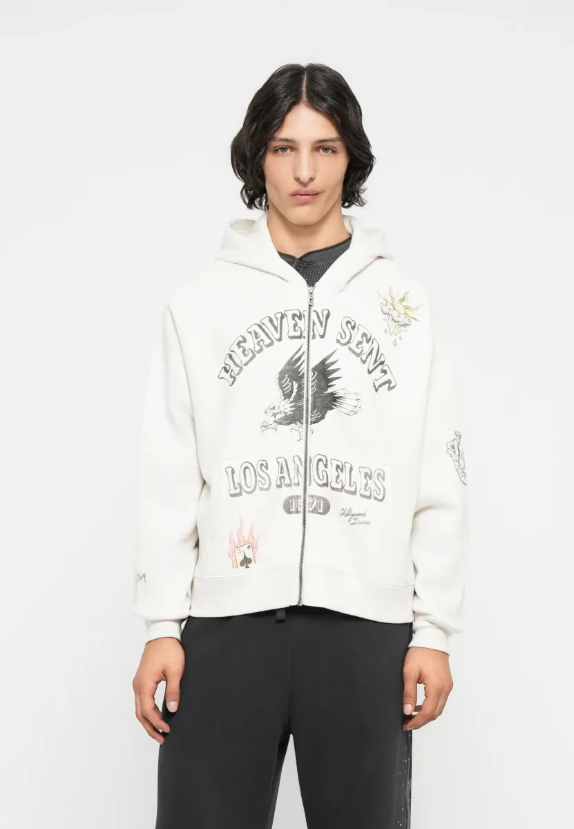 TREND DROP SOLID - Sweatjacke - off white