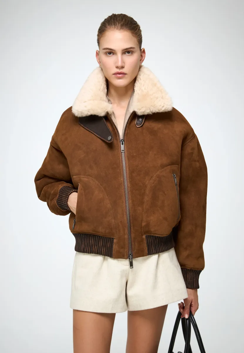 TRICIA - Lederjacke - camel