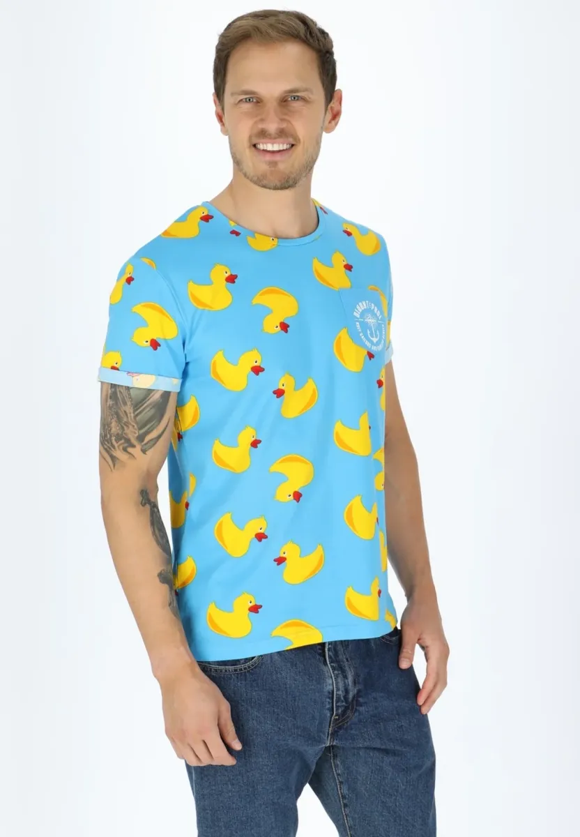 TROPICAL POCKET - T-Shirt print - blue/yellow duck