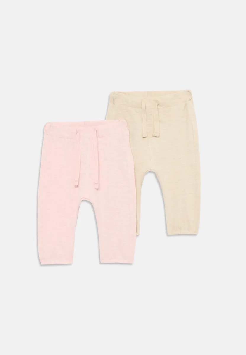 TROUSERS SLUB SOLID BASIC 2 PACK - Jogginghose - light dusty pink