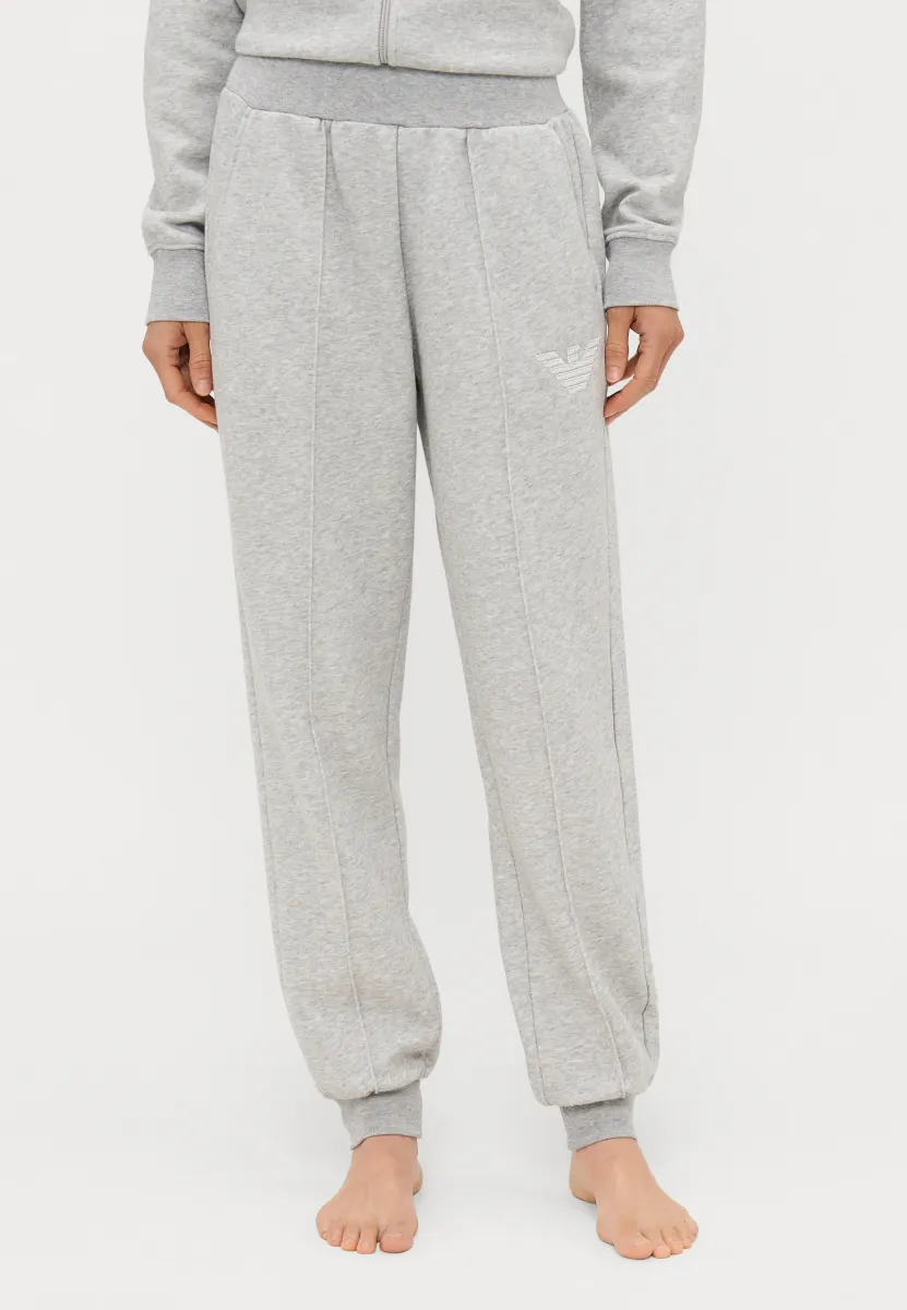 TROUSERS WITH CUFFS - Nachtwäsche Hose - warm grey melange