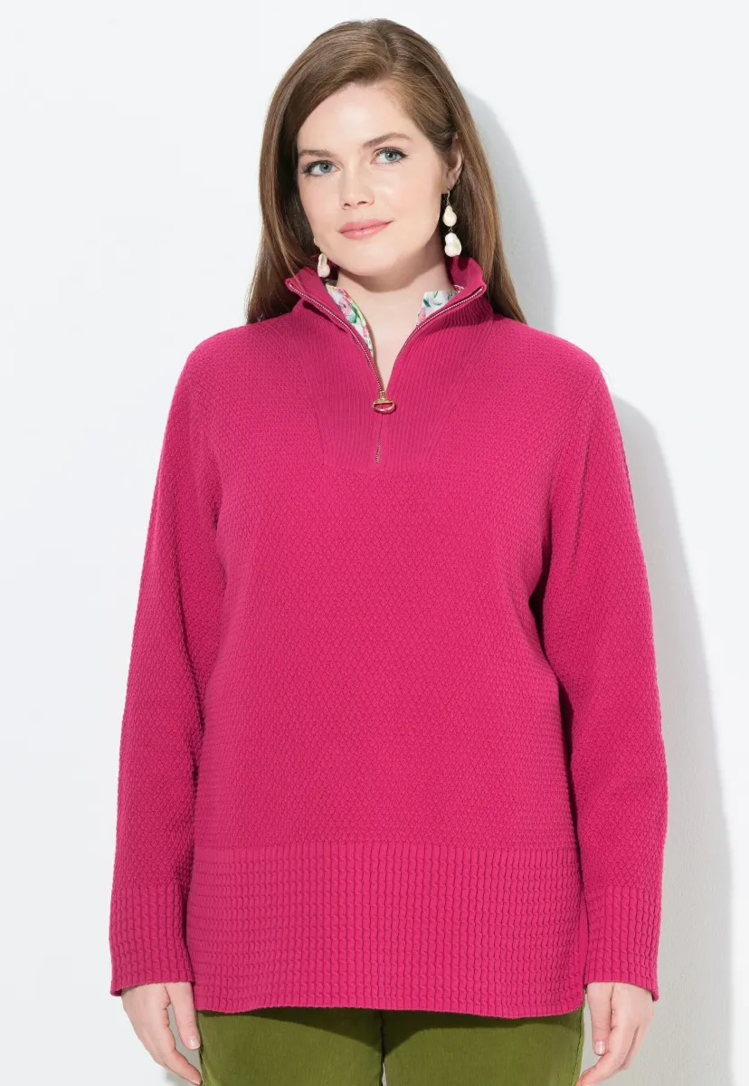 TROYER COLLAR LONG SLEEVE - Strickpullover - dark mauve
