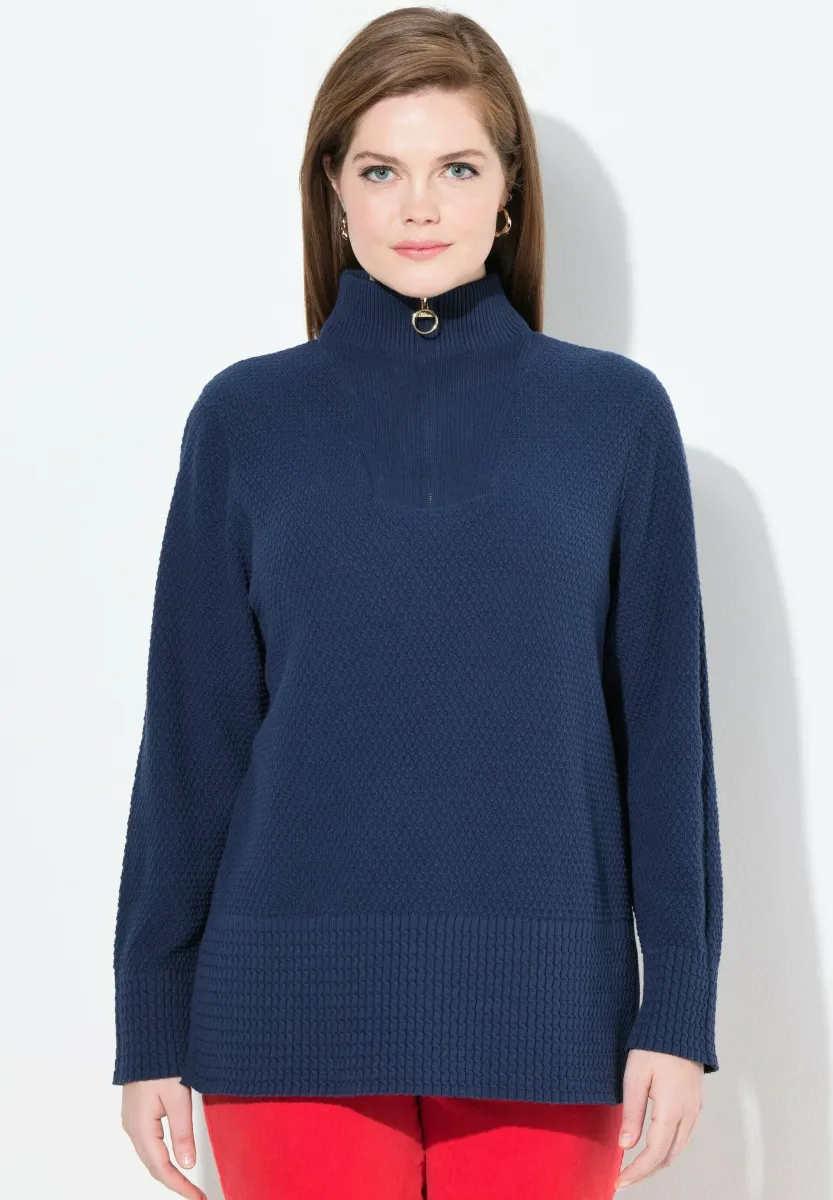 TROYER COLLAR LONG SLEEVE - Strickpullover - marine