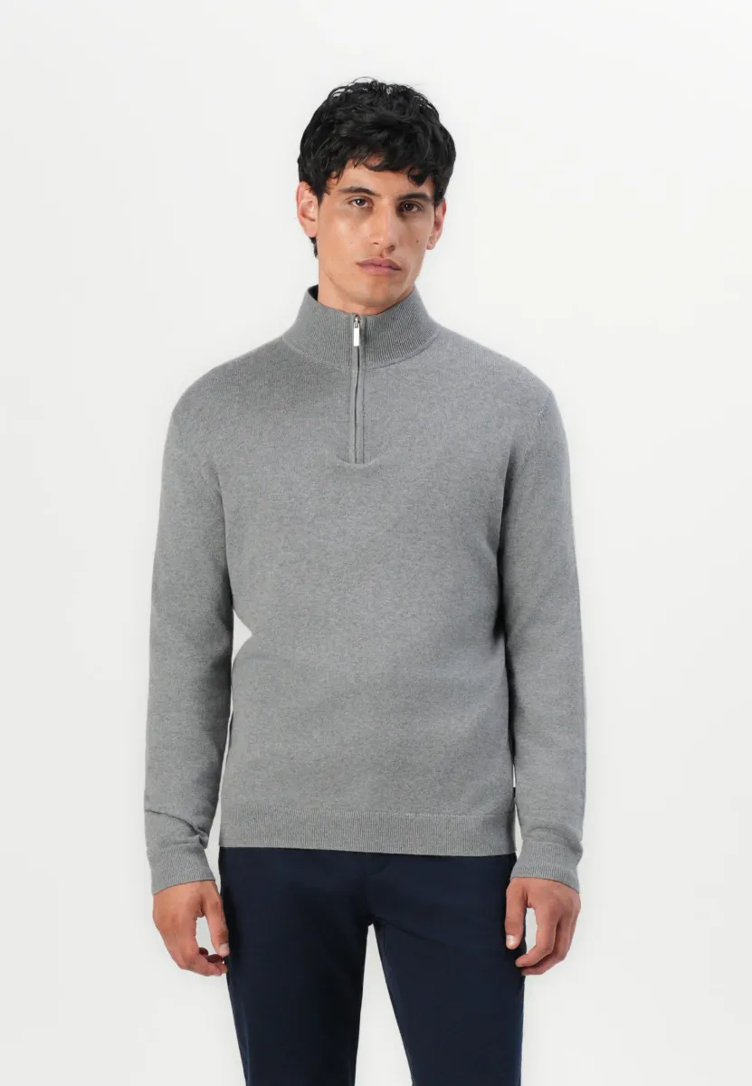 TROYER - Strickpullover - classic dark grey melange